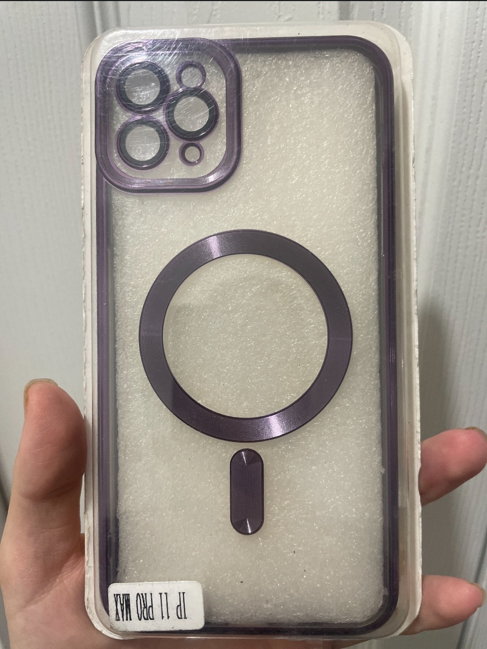 Purple MagSafe-Compatible Clear Phone Case